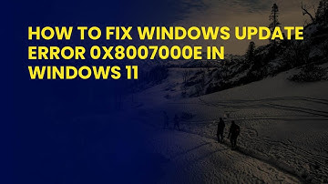 How To Fix Windows Update Error 0x8007000e in Windows 11