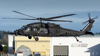 Rare! US Army Special Operations MH60M Black Hawk Landing & Takeoff at YYJ