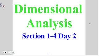 Algebra 1-4 Part 2: Dimensional Analysis