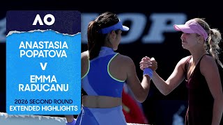 Anastasia Potapova V Emma Raducanu Extended Highlights  Australian Open 2026 Second Round