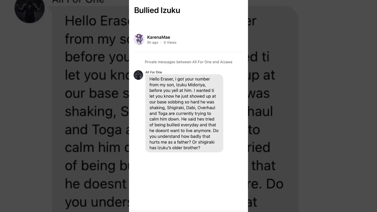 Bullied Izuku ft LOV