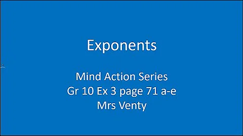 Exponents Ex 3 a to e