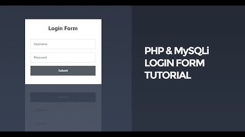how to create login system with php and mysql