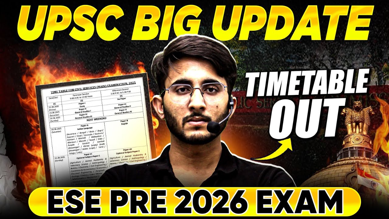 ESE Prelims 2026 Time Table OUT! | UPSC ESE 2026 Exam Date & New ...