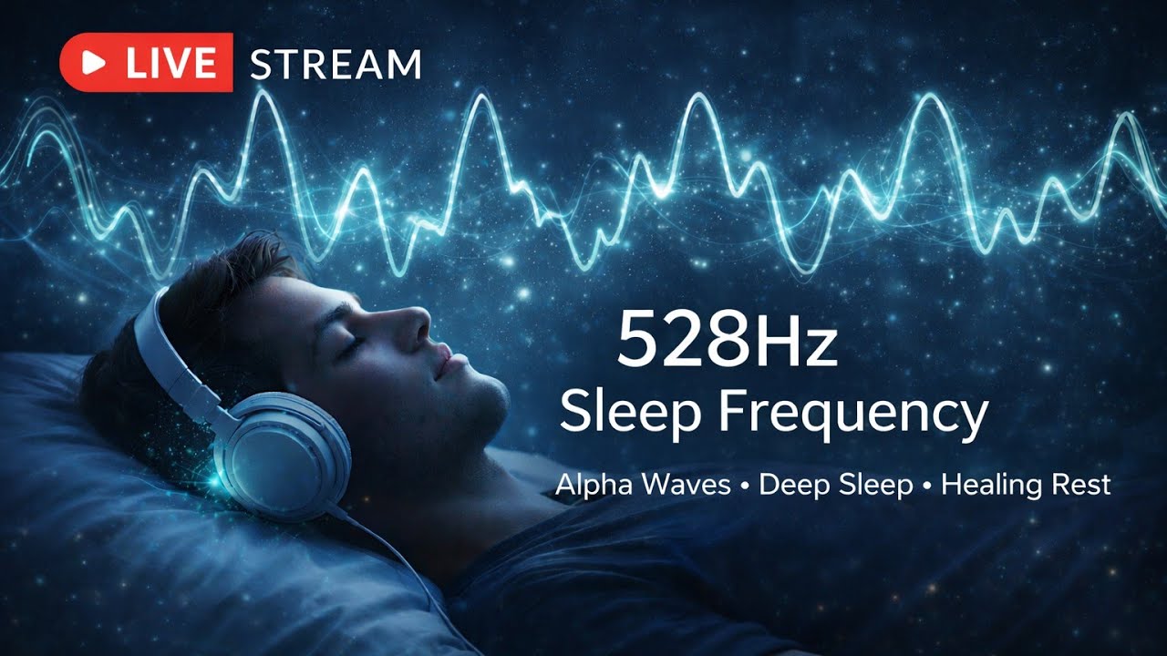 🔴 24/7 528Hz Sleep Frequency LIVE 🌙 | Alpha Waves for Deep Sleep ...
