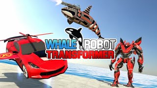 Ikan Paus Berubah Jadi Robot Perang Dan Mobil Balap | Whale Robot Transform : Shark Robot Car Game screenshot 3