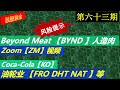 第六十三期：Beyond Meat 【BYND 】，Zoom【ZM】视频通讯公司 Coca-Cola【KO】可口可乐公司， 油轮运输股票【FRO】【DHT】【INSW】【CPLP】【NAT】风险提示