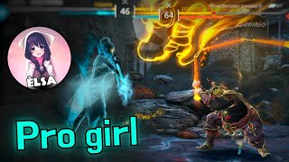 I Met this Pro Girl Elsa 🤓 The *Only girl in the Top Leaderboard *|| Shadow Fight 4 Arena