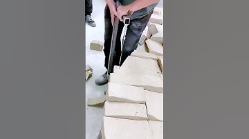 The process of cutting bricks = Good tools can improve efficiency