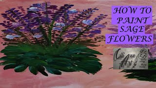 How To Paint Sage Flowers  Easy Step By Step Flower Painting