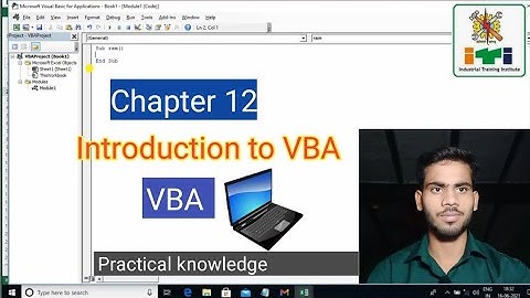 ITI copa Chapter 12 | Introduction to VBA in excel  |  Visual Basic & Application