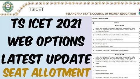 TS ICET 2021 Web Options & Certificate verification Latest Update//Web options Last Date.?