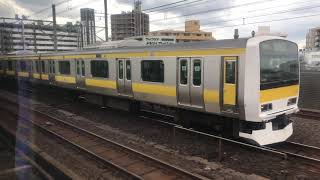 総武線・E231系500番台と並走(E217系快速の車内から)