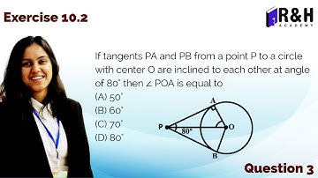 If tangents PA and PB from a point P to a circle | Exercise 10.2 [Q3]