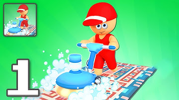 Carpet Cleaning ASMR - Gameplay Walkthrough Part 1 - Tutorial Satisfying Cleanliness (iOS, Android)