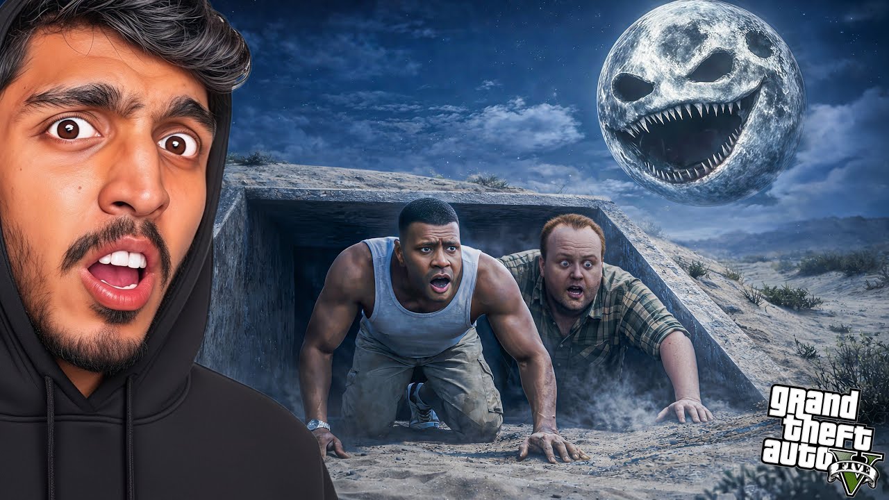 GTA 5 : Hiding In A Secret Bunker From The STRANGE Moon! 😨(PART 3)