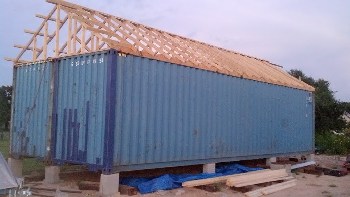 DIY Pitched Roof For Home Or Garage - Join Two Shipping Containers Usi –  Container Modification World