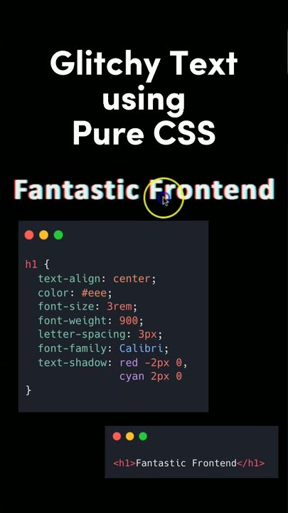Glitchy Text using Pure CSS #glitch #css