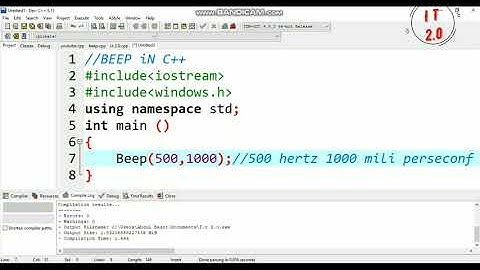 Beep program in C++ | How to make Beep sound program in C++ Language | IT 2.0 | New Video 2020