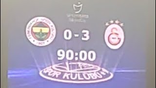 Fenerbahce 0 Galatasaray 3, Turkish Superleague Match