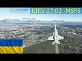 Gamers showing support to Ukraine gathering in Microsoft Flight Simulator - flight over Kiev