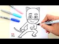 How to draw CATBOY (PJ Masks) | Cómo dibujar a GATUNO (Héroes en Pijamas)