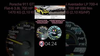 Lamborghini Aventador LP 700-4 700 HP vs Porsche 911 GT2 RS 700 HP #acceleration