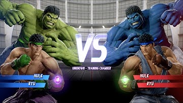 Hulk and RYU and Blue Hulk and RYU - MARVEL VS. CAPCOM: INFINITE