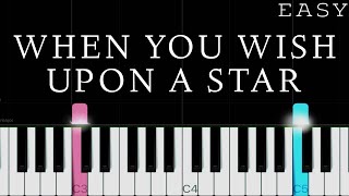 Video thumbnail of "Pinocchio (Disney) - When You Wish Upon A Star | EASY Piano Tutorial"