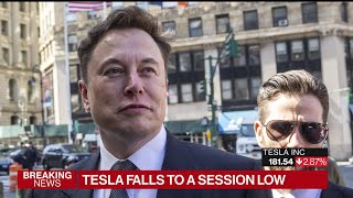 Tesla Falls to a Session Low