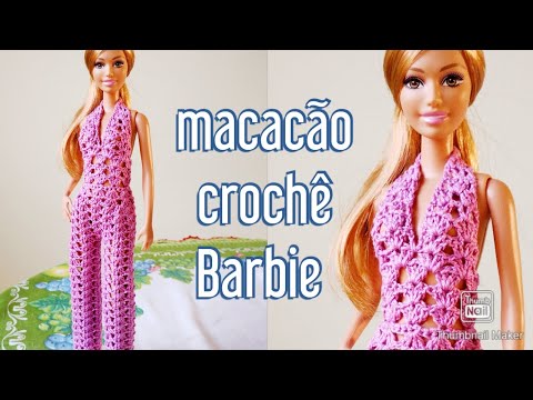 Roupa para boneca barbie em crochê - Vestido bailarina - Manas Arteiras