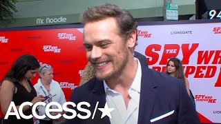 The Spy Who Dumped Mes Sam Heughan On Stunts, Laughing With Mila Kunis & Kate Mckinnon, Outlander