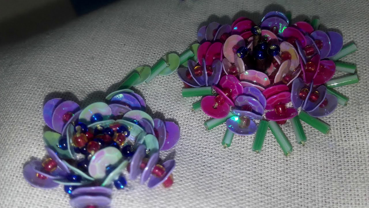 ВЫШИВКА/Бисер + пайетки/ объемная роза / SUPER VOLUME ROSE /