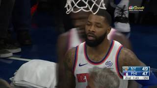 Marcus Morris dragged Joel Embiid to the court and each was hit with a technical foul