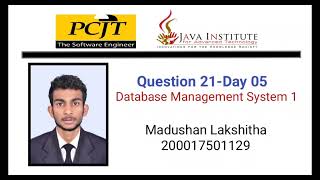 DATABASE MANAGEMENT SYSTEM 1 question set 21