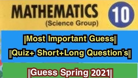 ||10th class General Math Guess 2021||Most important Quiz+Short+Long Question