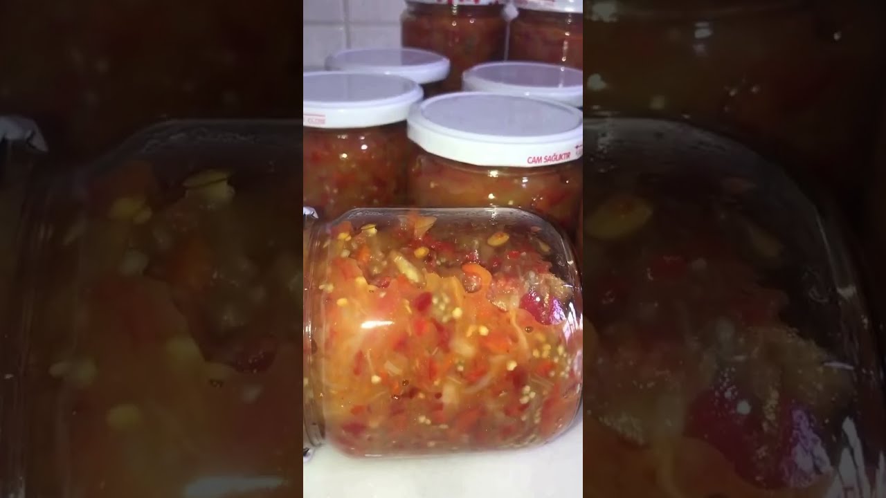 Kışlık Köz Patlıcan Biber Konservesi 🌶️ Asla Bozulmayan Püf Noktalı Tarif #shorts