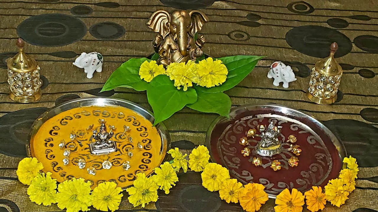 Plate Decoration for pooja and festivals. Navaratri special plate