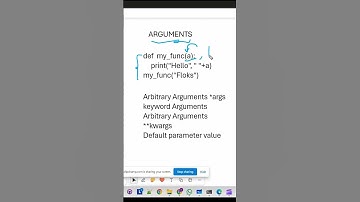 ARGUMENTS | PARAMETERS IN PYTHON