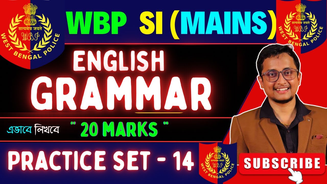 WBP SI (Mains) Preparation🔥| ENGLISH Practice SET- 14💥|
