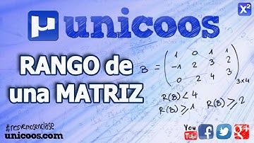 RANGO de una matriz por determinantes 02 BACHILLERATO unicoos