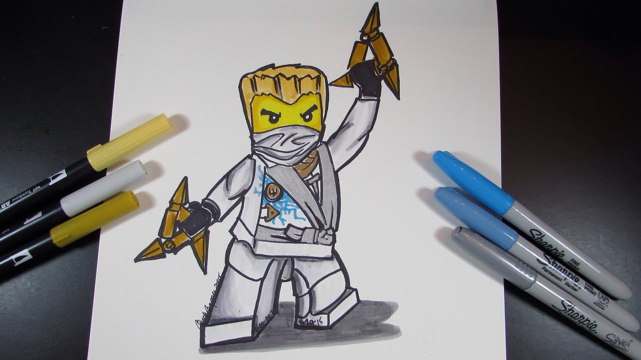 How to draw Ninjago Zane the White Ninja Lego Speed Draw 33 YouTube