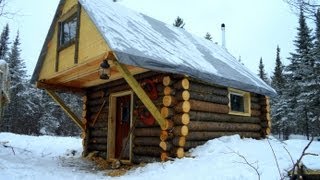 Cozy Log Cabin- How I built it for less than $500. This simple, but cozy bush cabin was constructed in my spare time, and was completed in 8 months. My youth group, and several