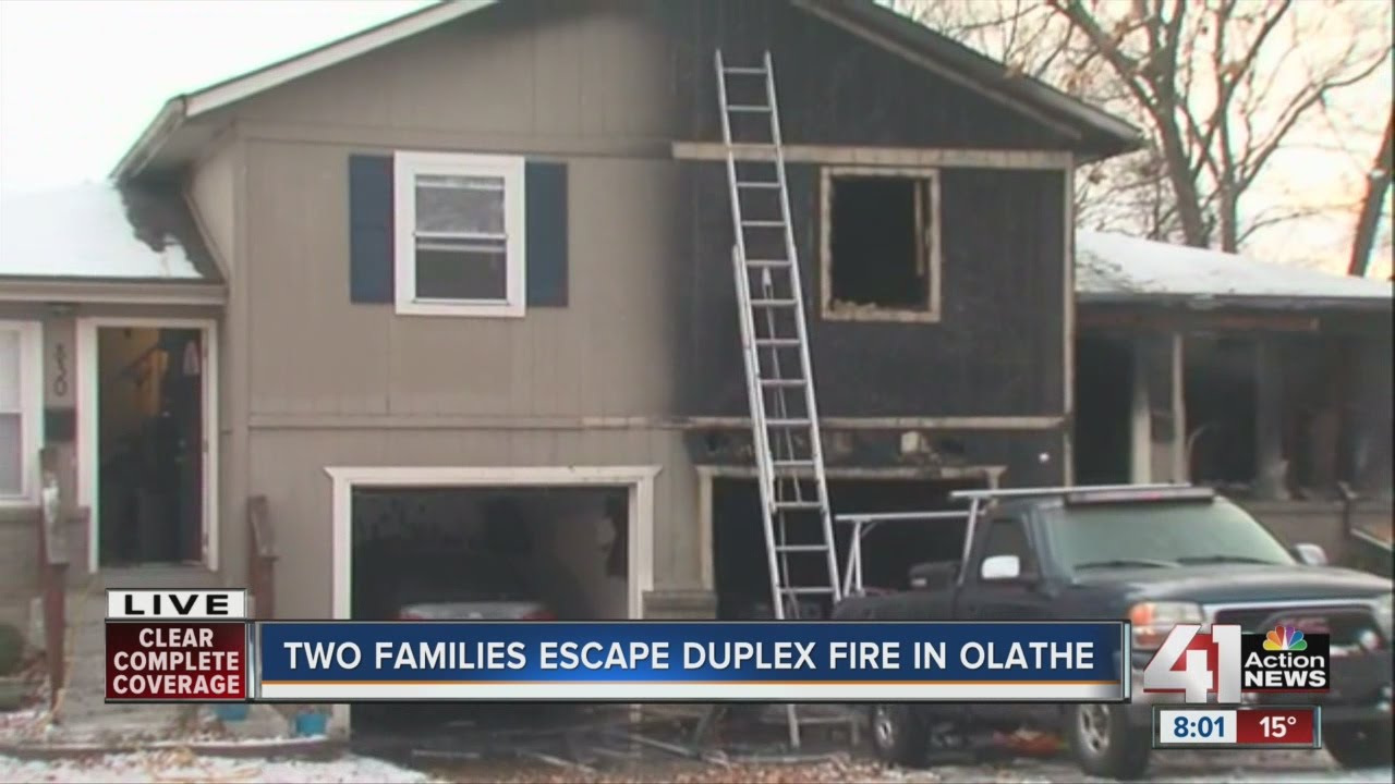 Two families displaced after Olathe duplex fire - YouTube
