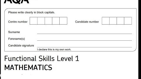 Functional Skills Maths L1 May2023 AQA