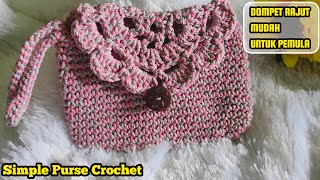 EASY CROCHET SIMPLE PURSE / Dompet Rajut Mini Terbaru