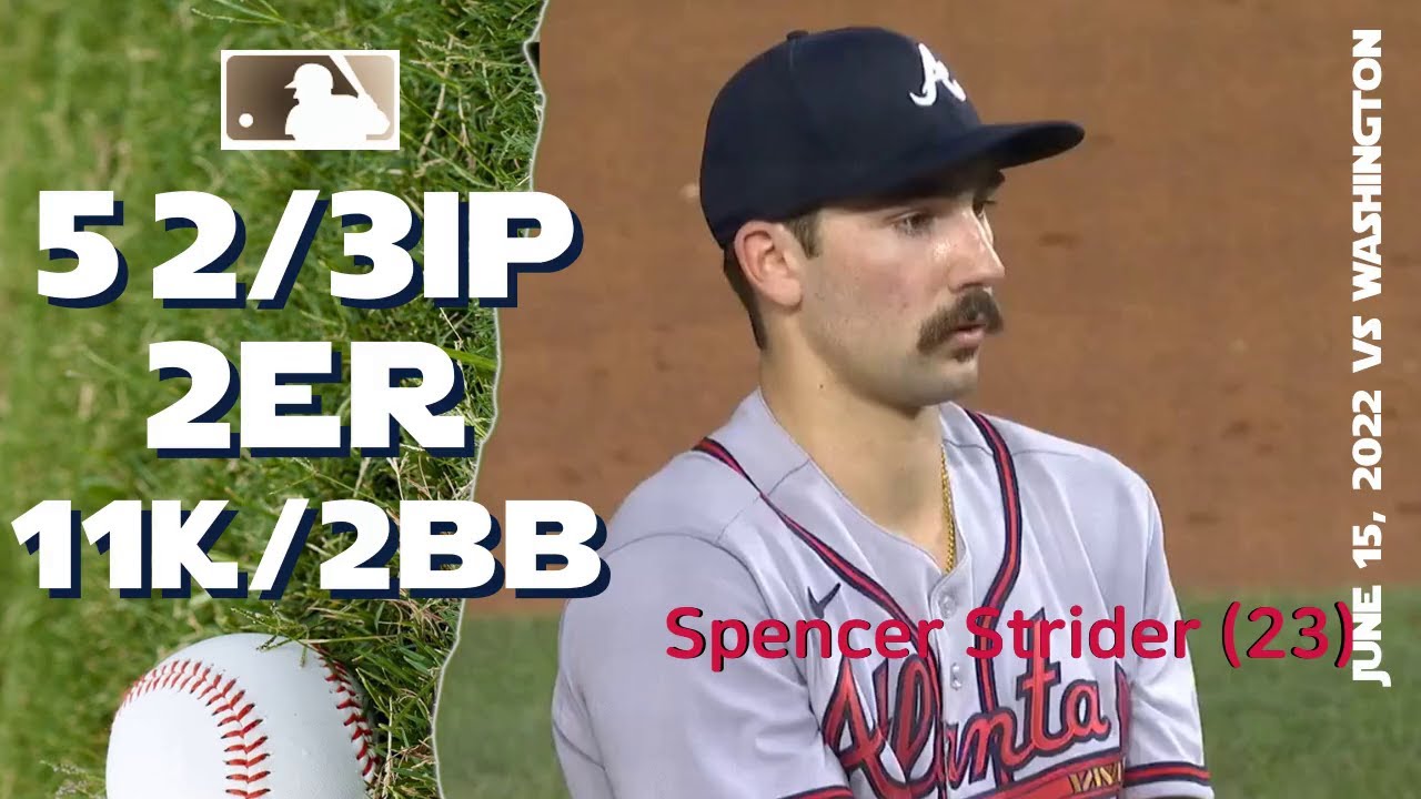 Spencer Strider careerhigh 11K June 15, 2022 MLB highlights YouTube