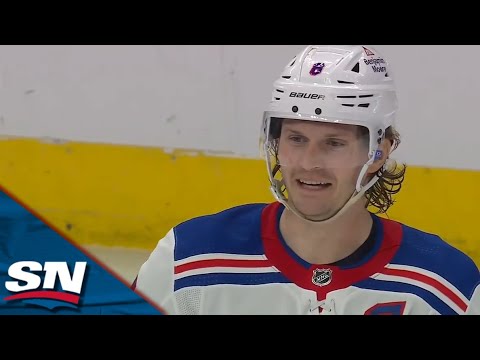 Rangers' Jacob Trouba Blasts A Rocket To Score, Chirps Andreas Athanasiou After