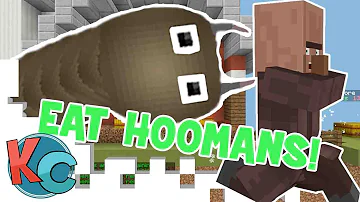 Minecraft - GIANT HOOMAN EATING WORM!