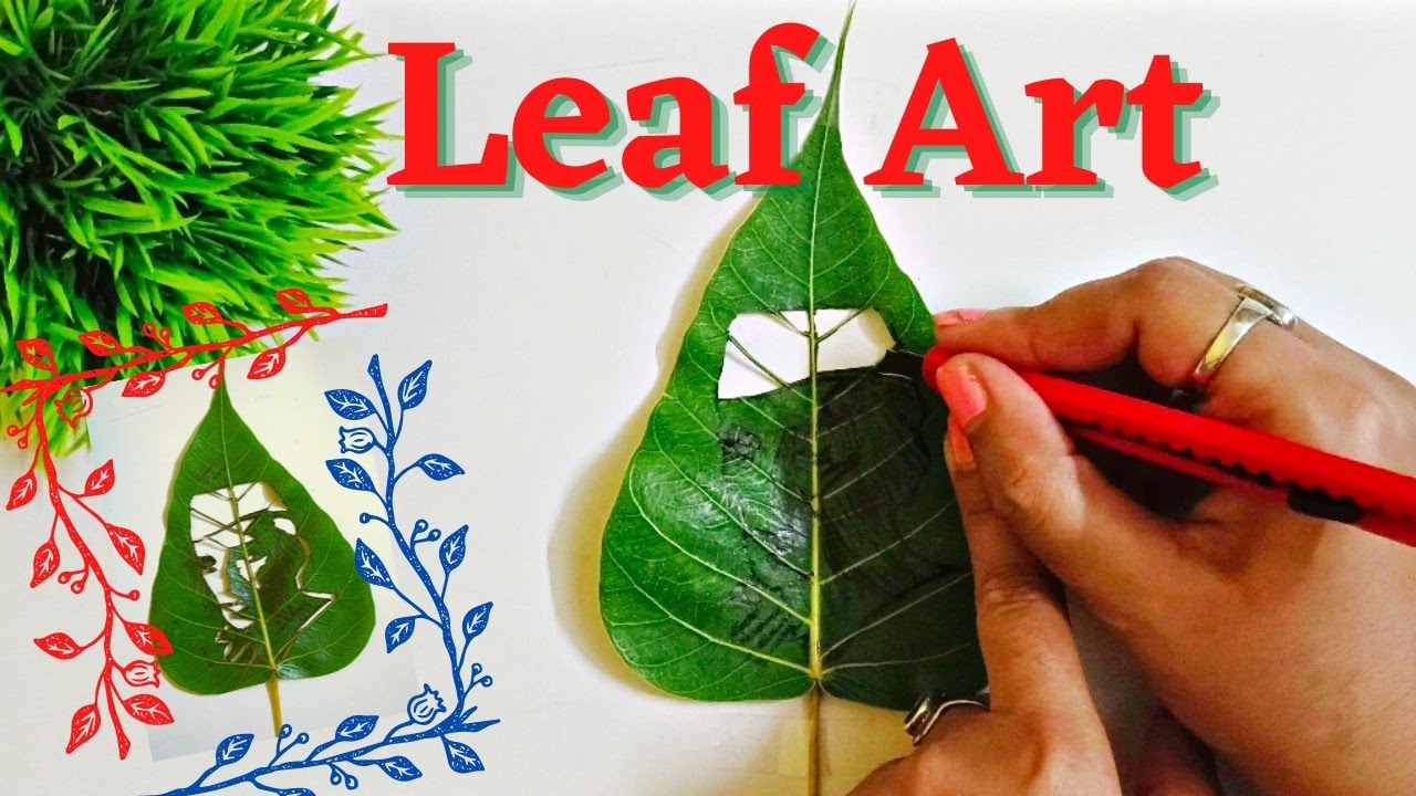 Tried leaf carving || Jawaharlal Nehru leaf art🍀|| Children's day art ...